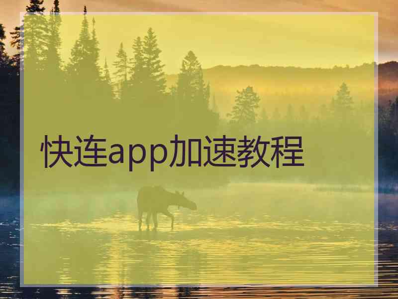 快连app加速教程