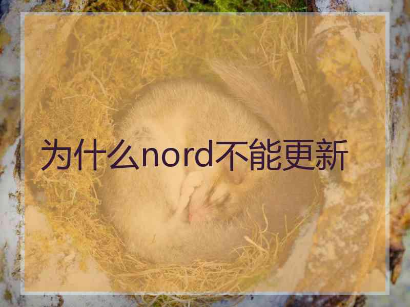 为什么nord不能更新